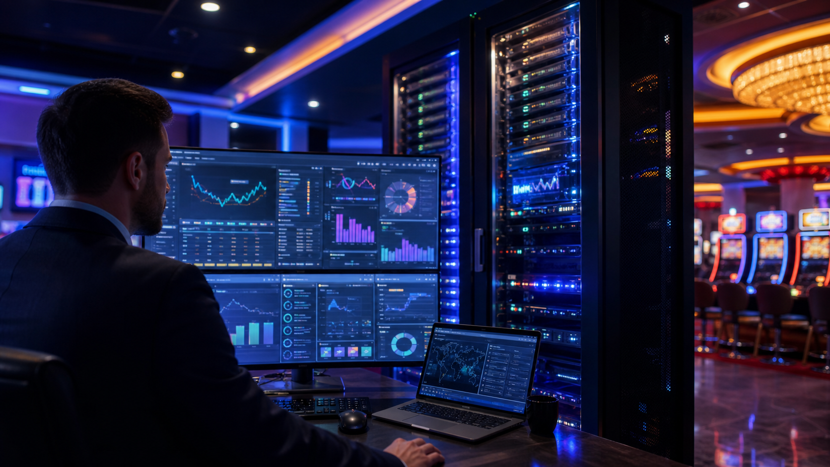 Unbranded online casino technology business analytics scene