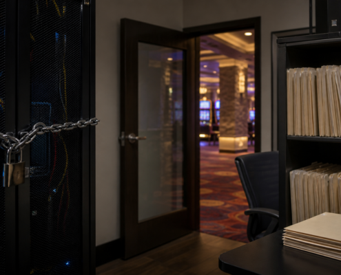Unbranded casino cybersecurity review with protected records and court documents