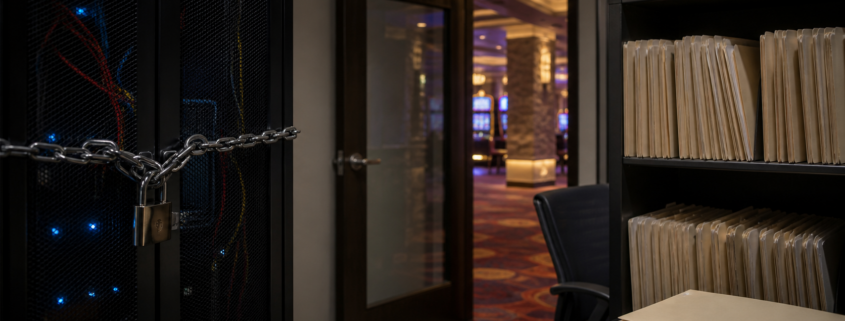 Unbranded casino cybersecurity review with protected records and court documents