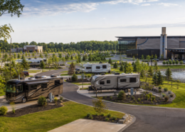 Michigan casino RV park editorial illustration