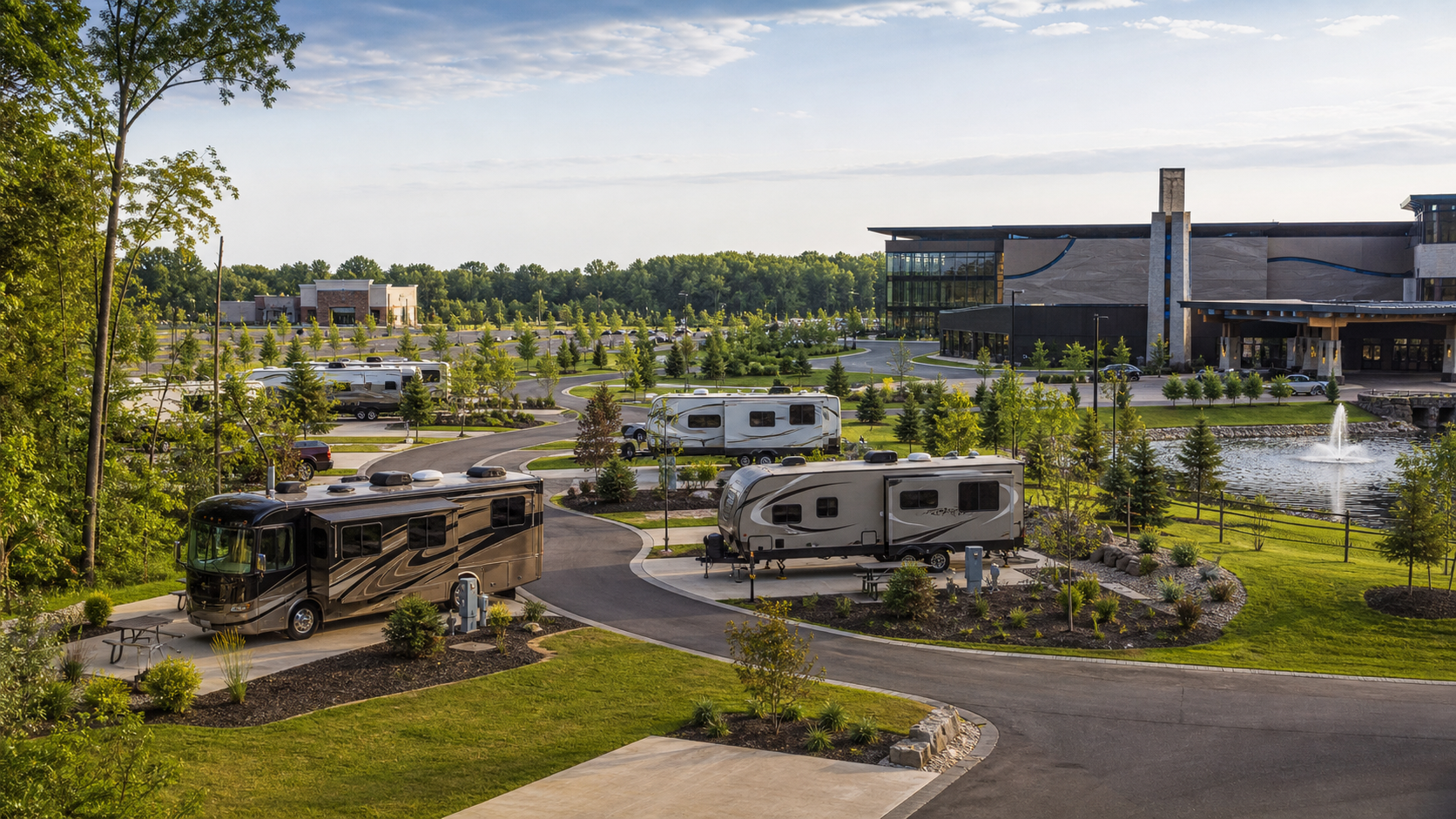 Michigan casino RV park editorial illustration
