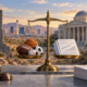 Editorial illustration of Nevada gaming regulation and prediction-market contracts