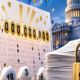 Editorial illustration of a Powerball jackpot winner announcement, a lottery ticket, and public records