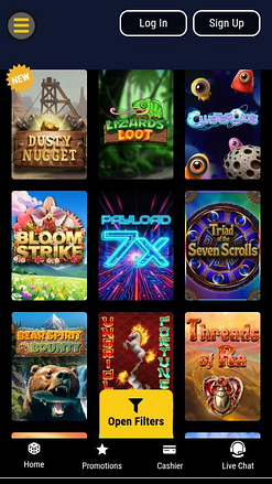 Casino Grand Bay’s mobile game list from Chipy.