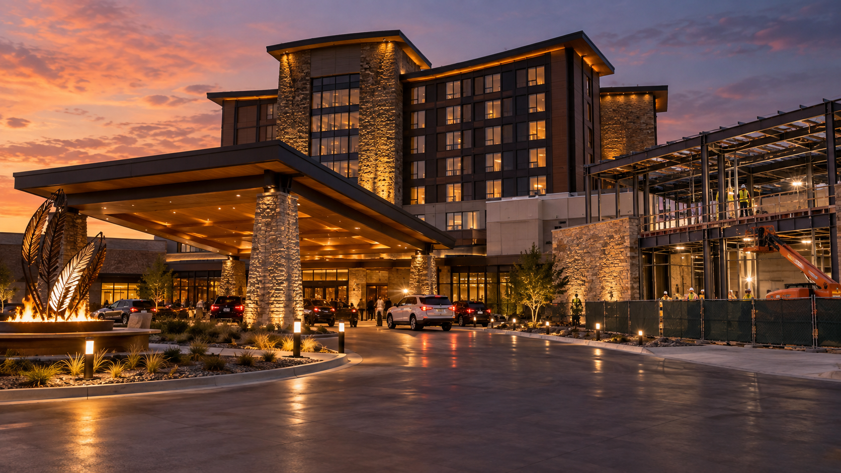 Editorial illustration of an Oklahoma tribal casino hotel amenity