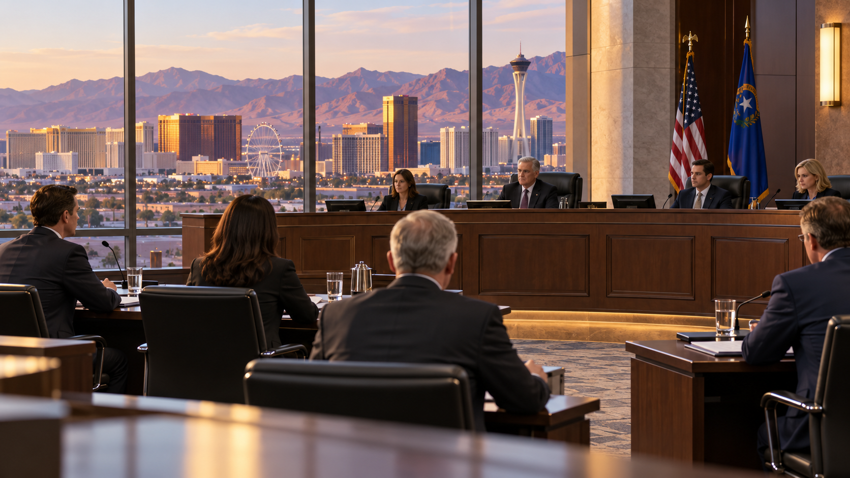 Editorial illustration for Las Vegas Casino Leadership: Two Familiar Names Win Nevada Approvals