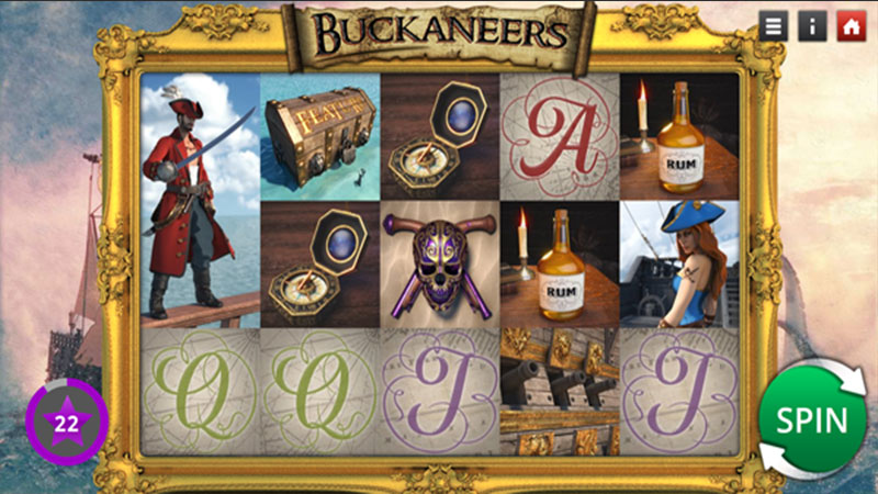 Buckaneers slot game reels